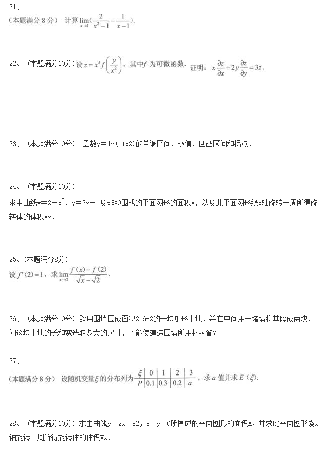 2020年湖南成考專升本數學考前沖刺題