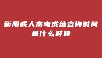 衡陽成人高考成績查詢時間是什么時候