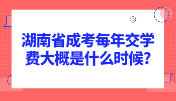 湖南省成考每年交學(xué)費(fèi)大概是什么時候
