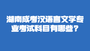 湖南成考漢語(yǔ)言文學(xué)專業(yè)考試科目