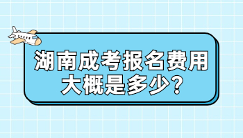 湖南成考報名費用