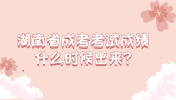 湖南省成考考試成績(jī)什么時(shí)候出來
