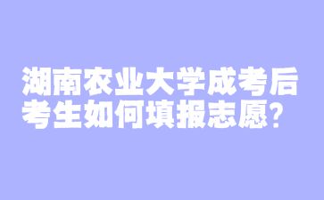 湖南農(nóng)業(yè)大學(xué)成考后考生如何填報志愿?